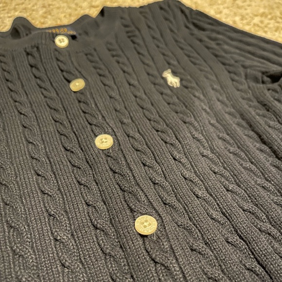 POLO Ralph Lauren - Navy Cable Knit Cardigan - Picture 4 of 5